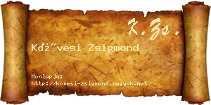 Kövesi Zsigmond névjegykártya